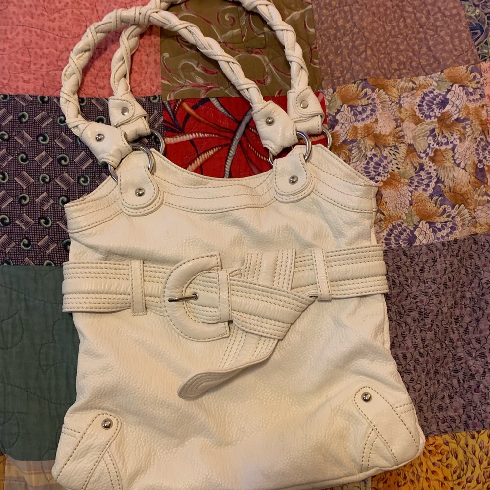 Super soft white leather handbag by  Marc echo